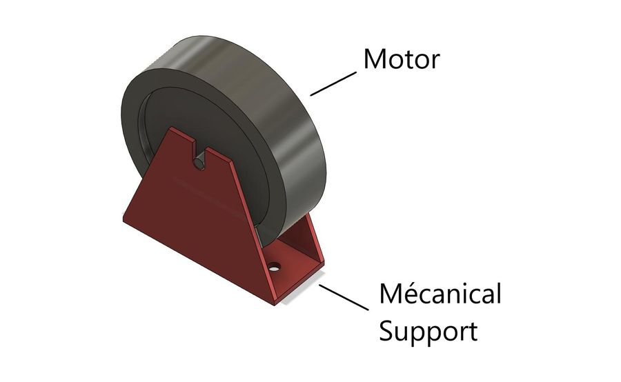 Rendu CAO — support moteur imprimé 3D