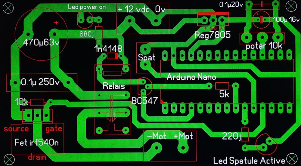 PCB en cours de conception sous Sprint Layout